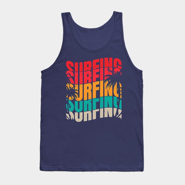 Vintage surf retro surfing Tank Top by Banned Books Club